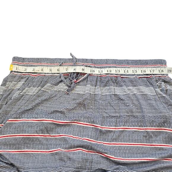 Striped Maxi Skirt Blue Gray‎ Pink Drawstring Waist Casual Comfortable Everyday - Picture 2 of 7